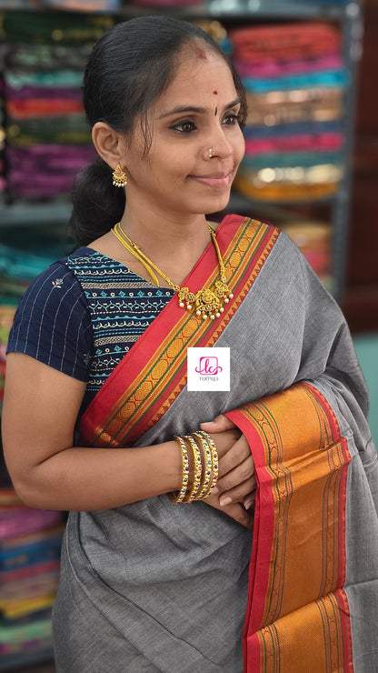 Narayanapet cotton Plain Grey