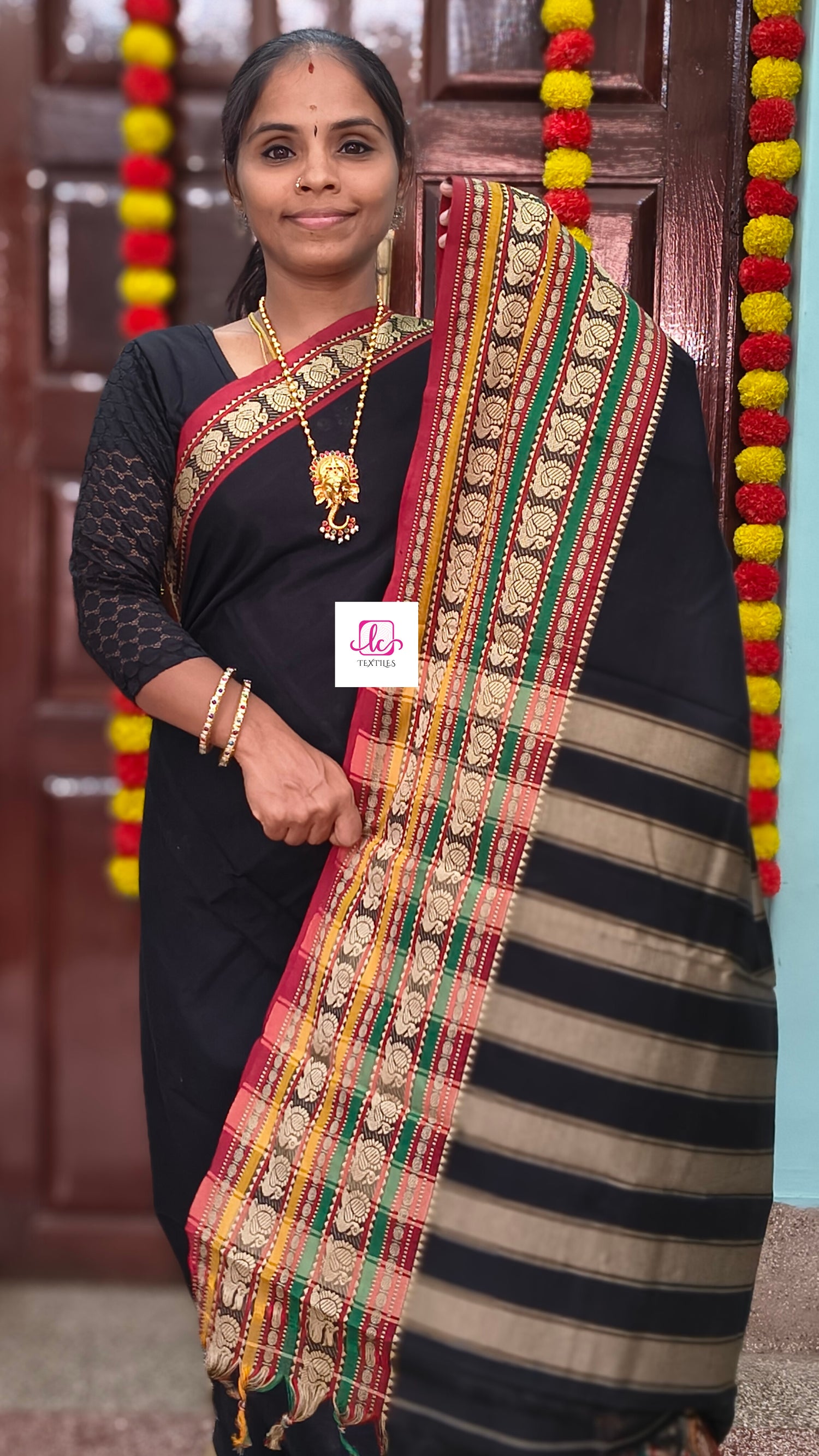 Narayanapet cotton Plain Black