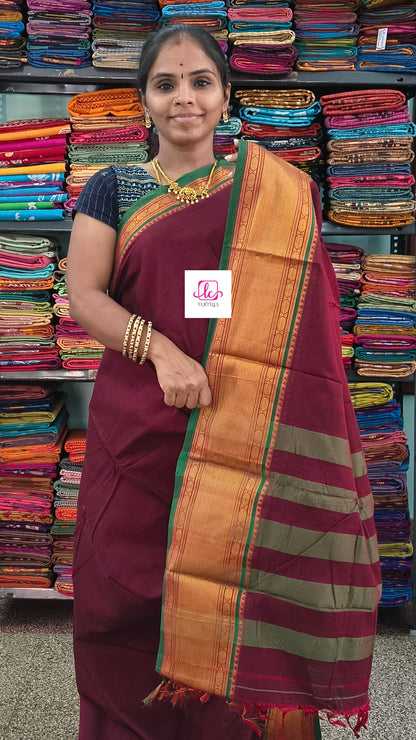 Narayanapet cotton Plain Maroon 