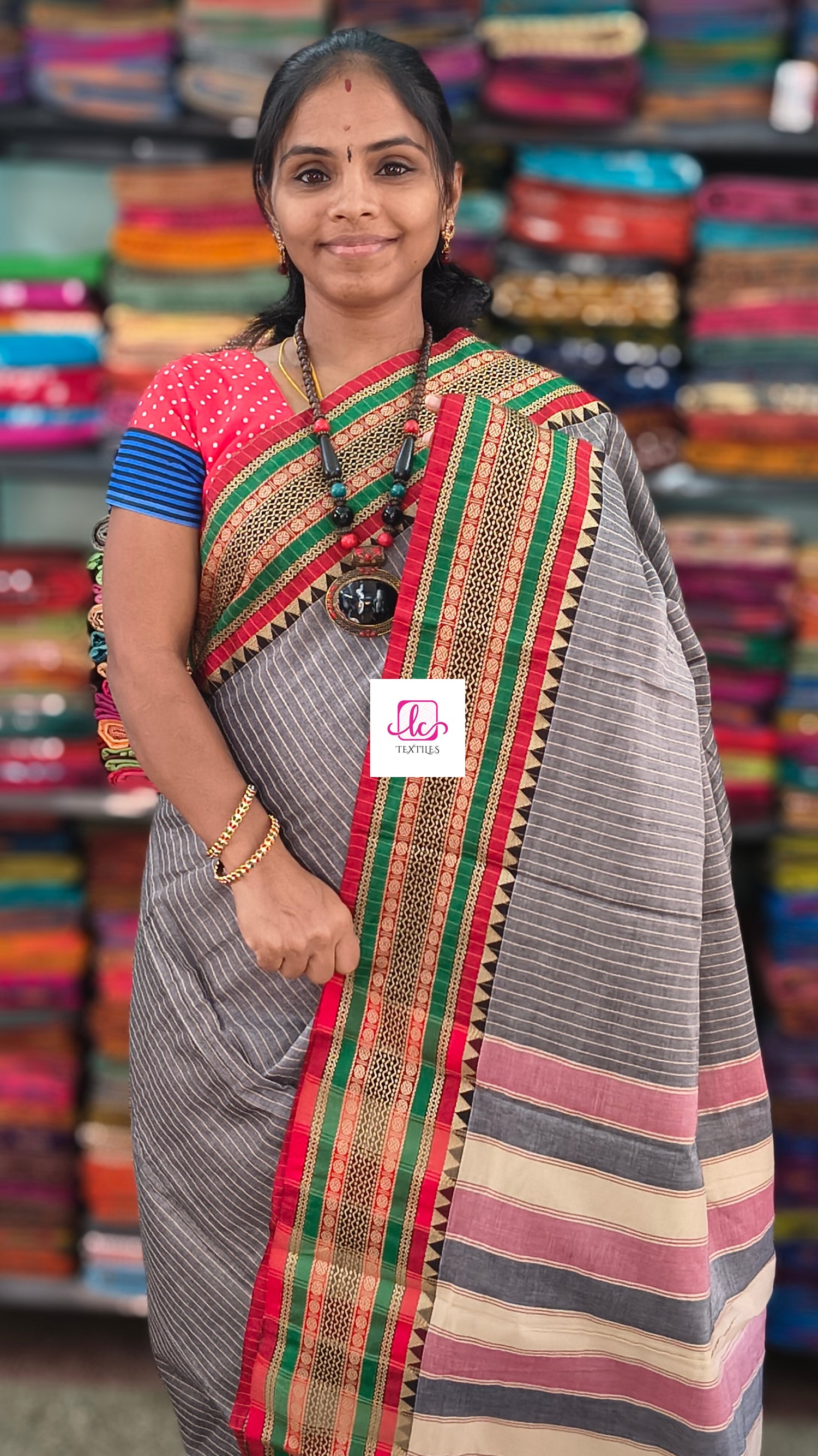 Narayanapet cotton stripes Grey