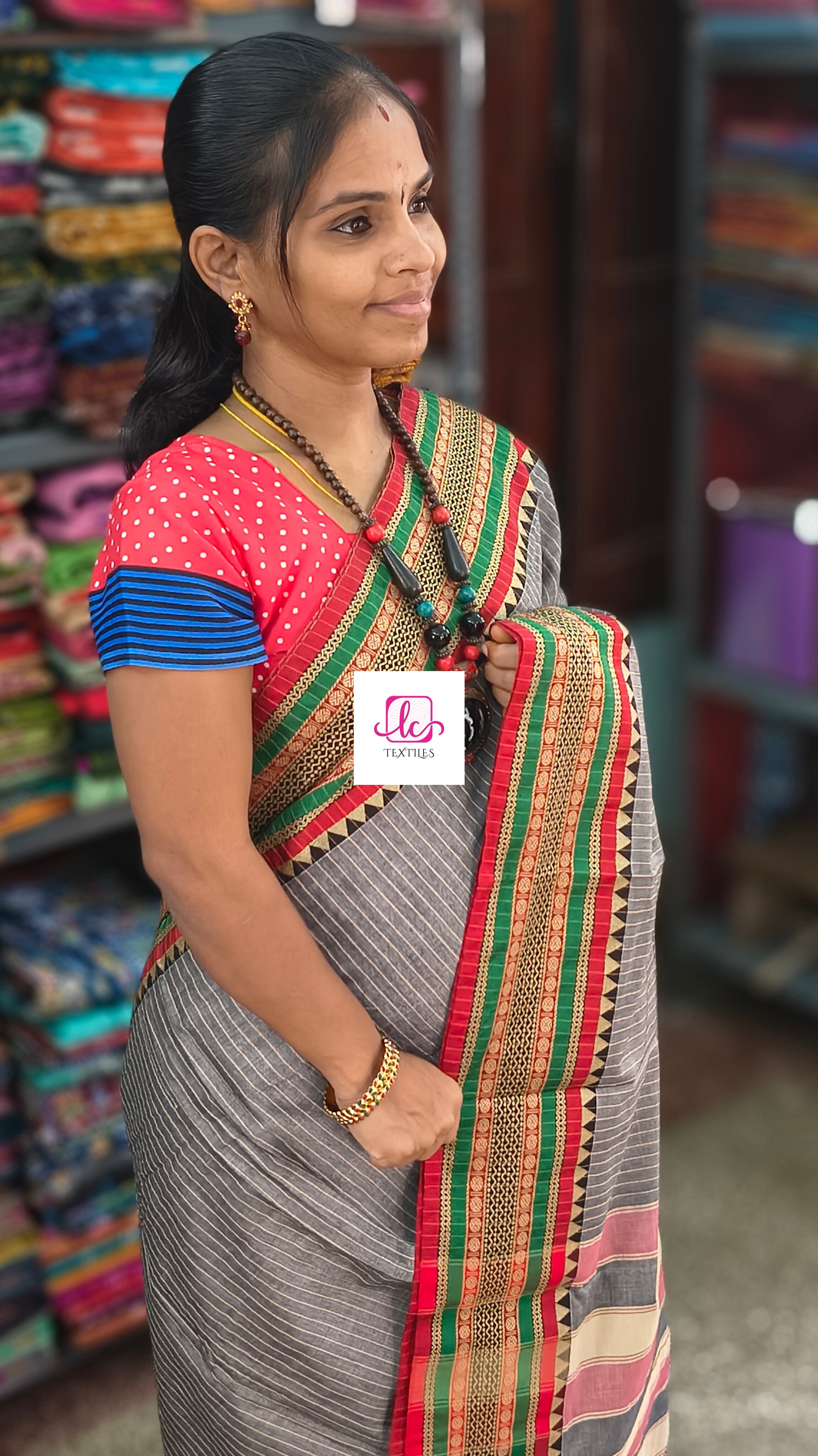 Narayanapet cotton stripes Grey