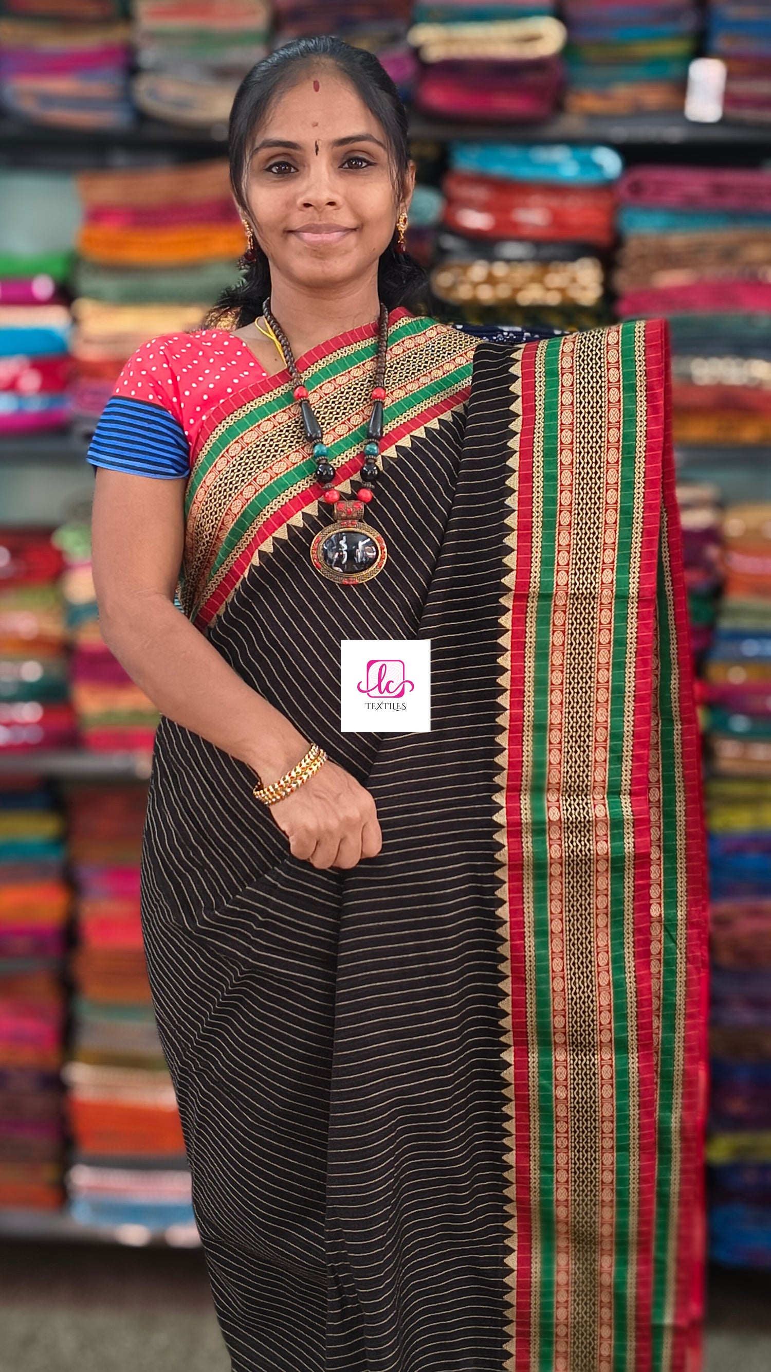 Narayanapet cotton stripes Black 