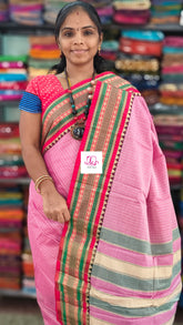 Narayanapet cotton stripes Pastal pink 