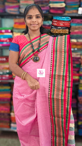 Narayanapet cotton stripes Pastal pink 