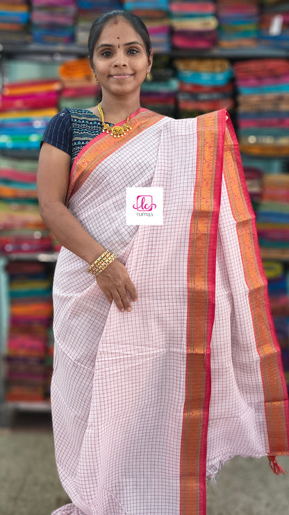 Narayanapet cotton checks White
