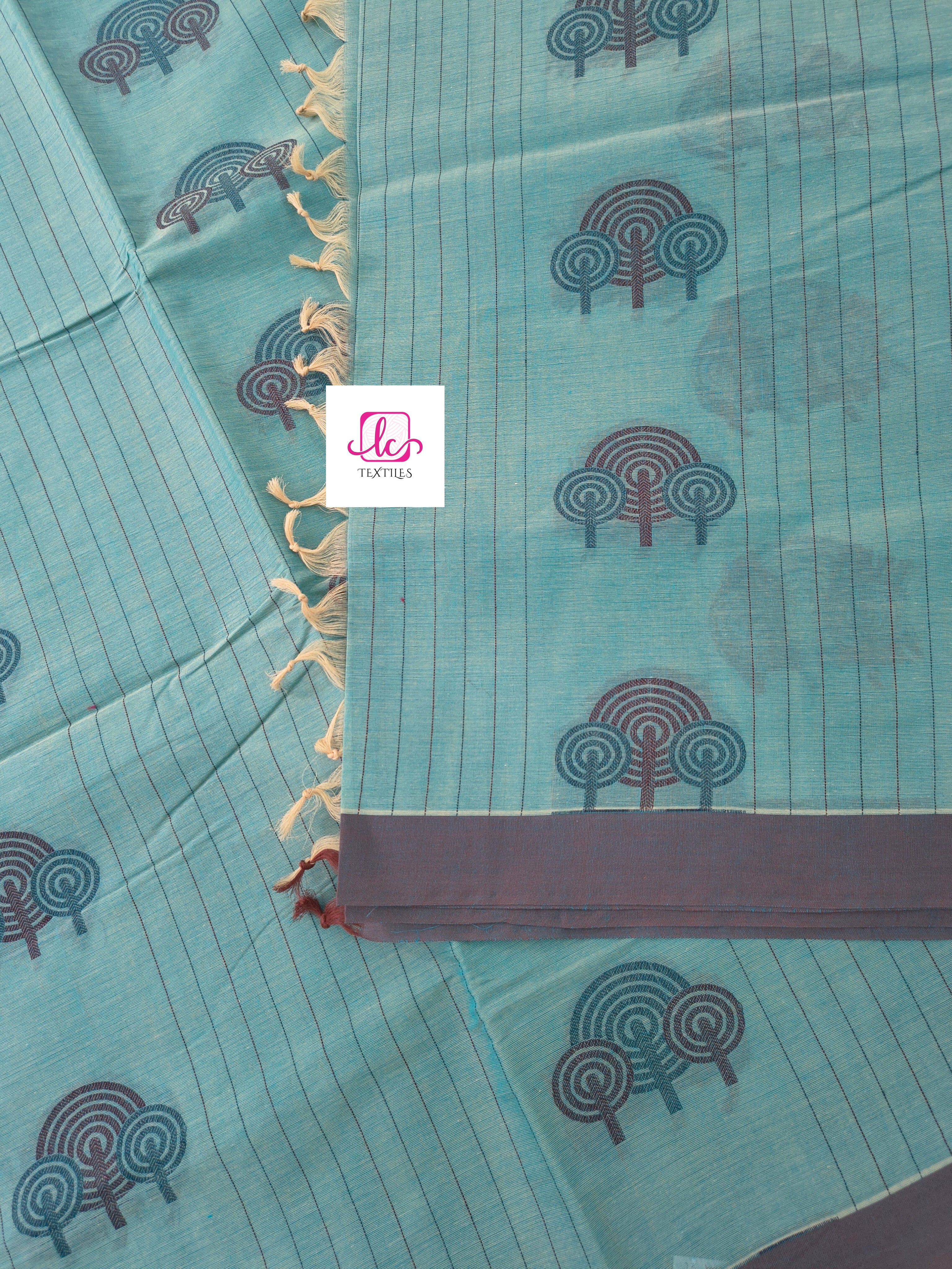 Negamam Cotton Saree Pastel Blue 