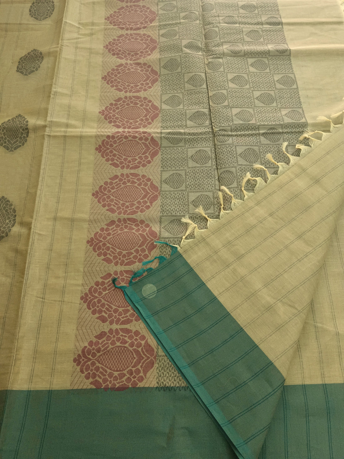 Negamam Cotton Saree Dark Tussar 