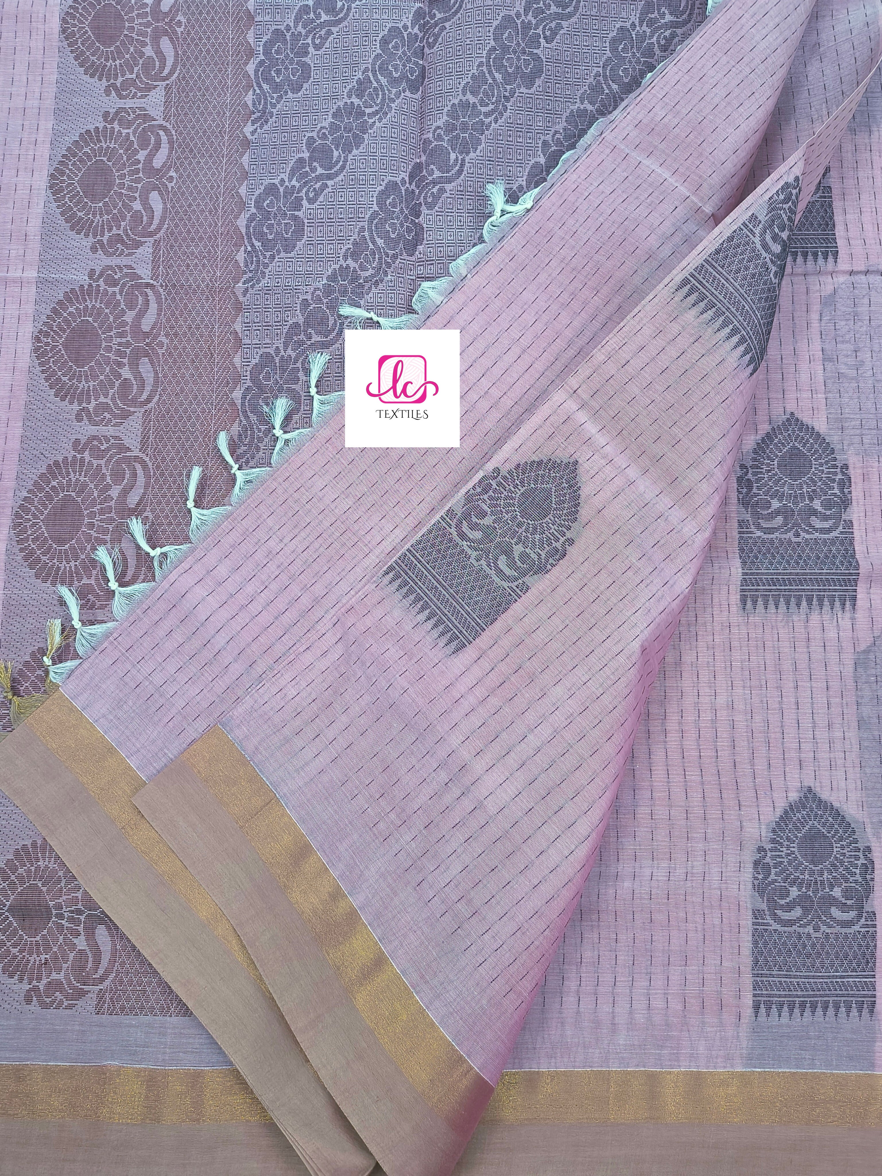 Negamam Cotton Saree Baby pink