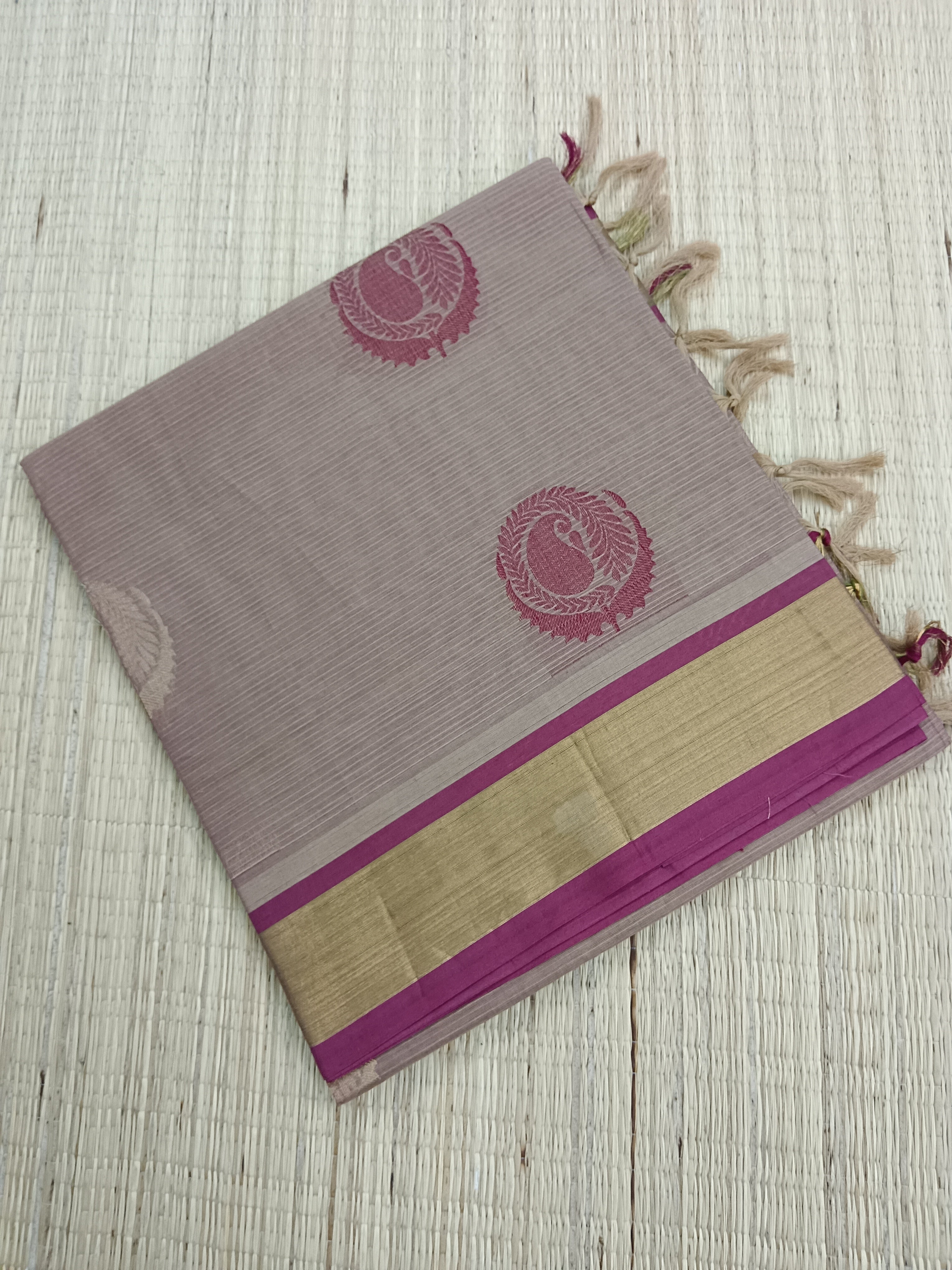 Negamam Cotton Saree Choclate Beige