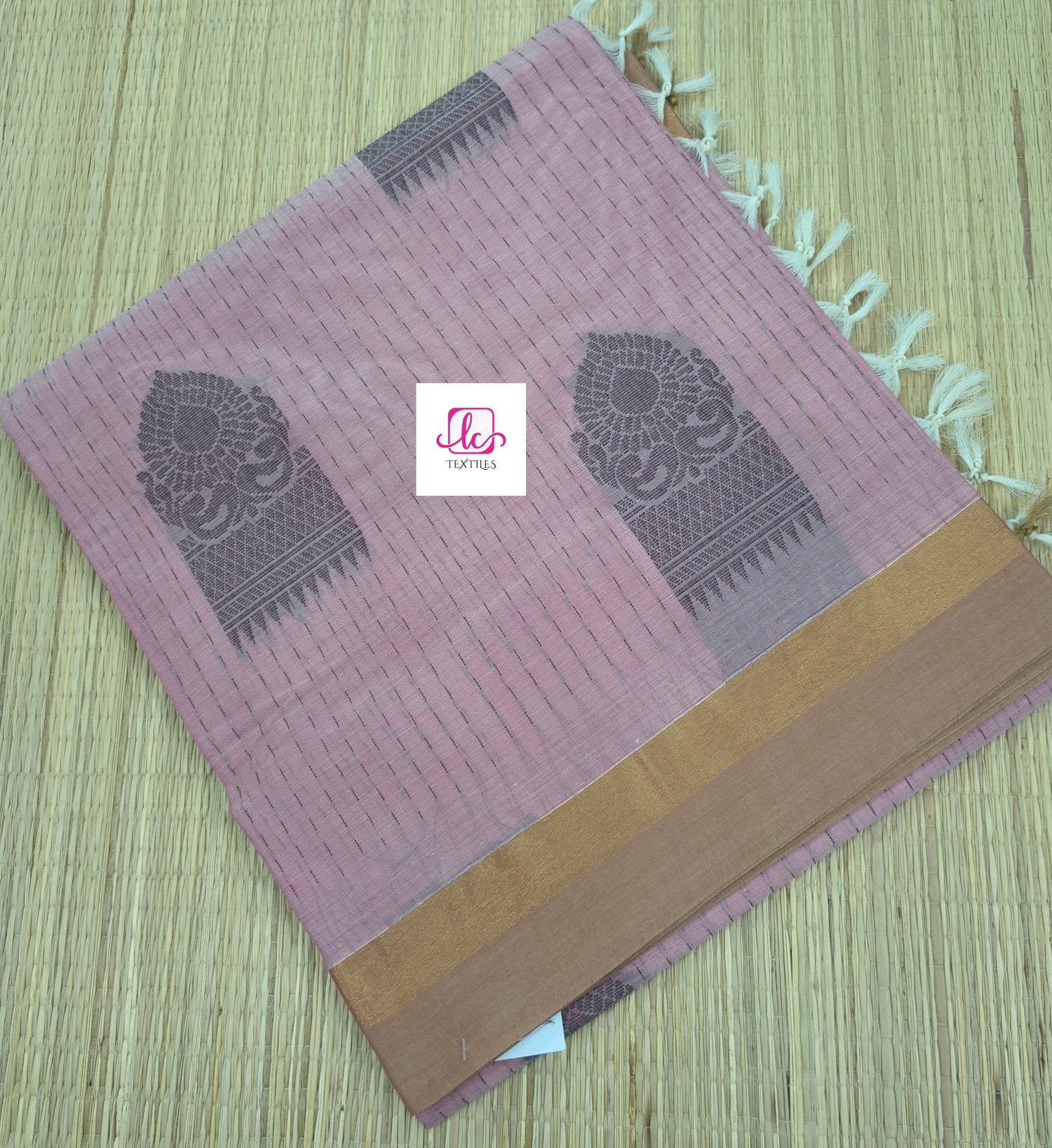 Negamam Cotton Saree Baby pink 