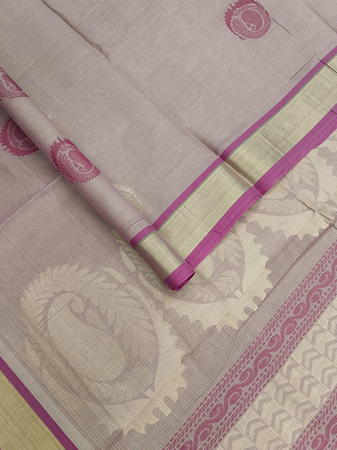 Negamam Cotton Saree Choclate Beige