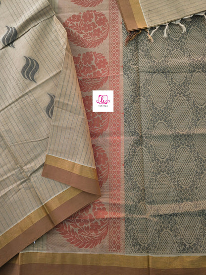Negamam Cotton Saree Khaki beige