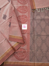 Negamam Cotton Saree Muted Salmon Pink