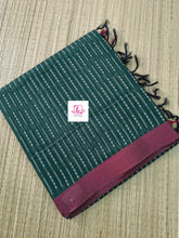 Negamam Cotton Saree Dark green