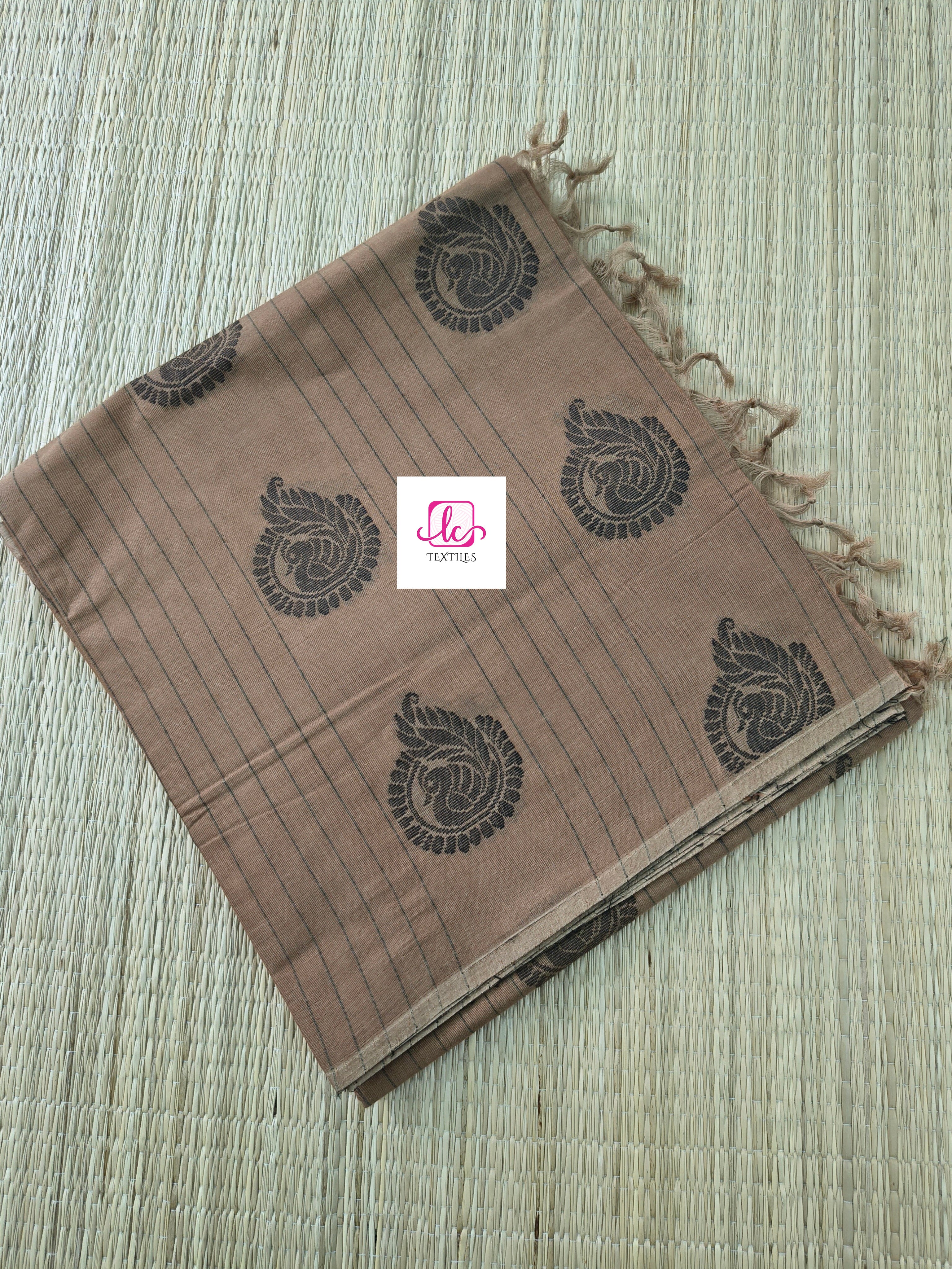 Negamam Cotton Saree Pastal brown