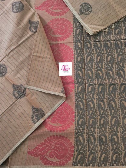 Negamam Cotton Saree Pastal brown
