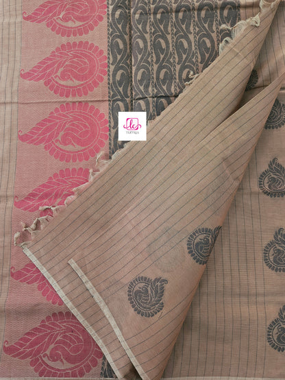 Negamam Cotton Saree Pastal brown