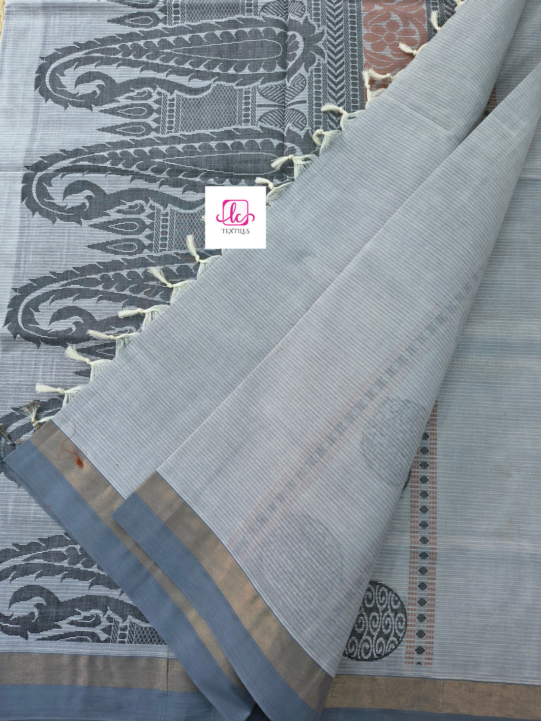 Negamam Cotton Saree Pearl grey