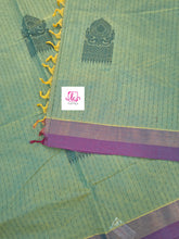 Negamam Cotton Saree Yellow mixed blue dual tone