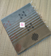 Negamam Cotton Saree Green mixed grey