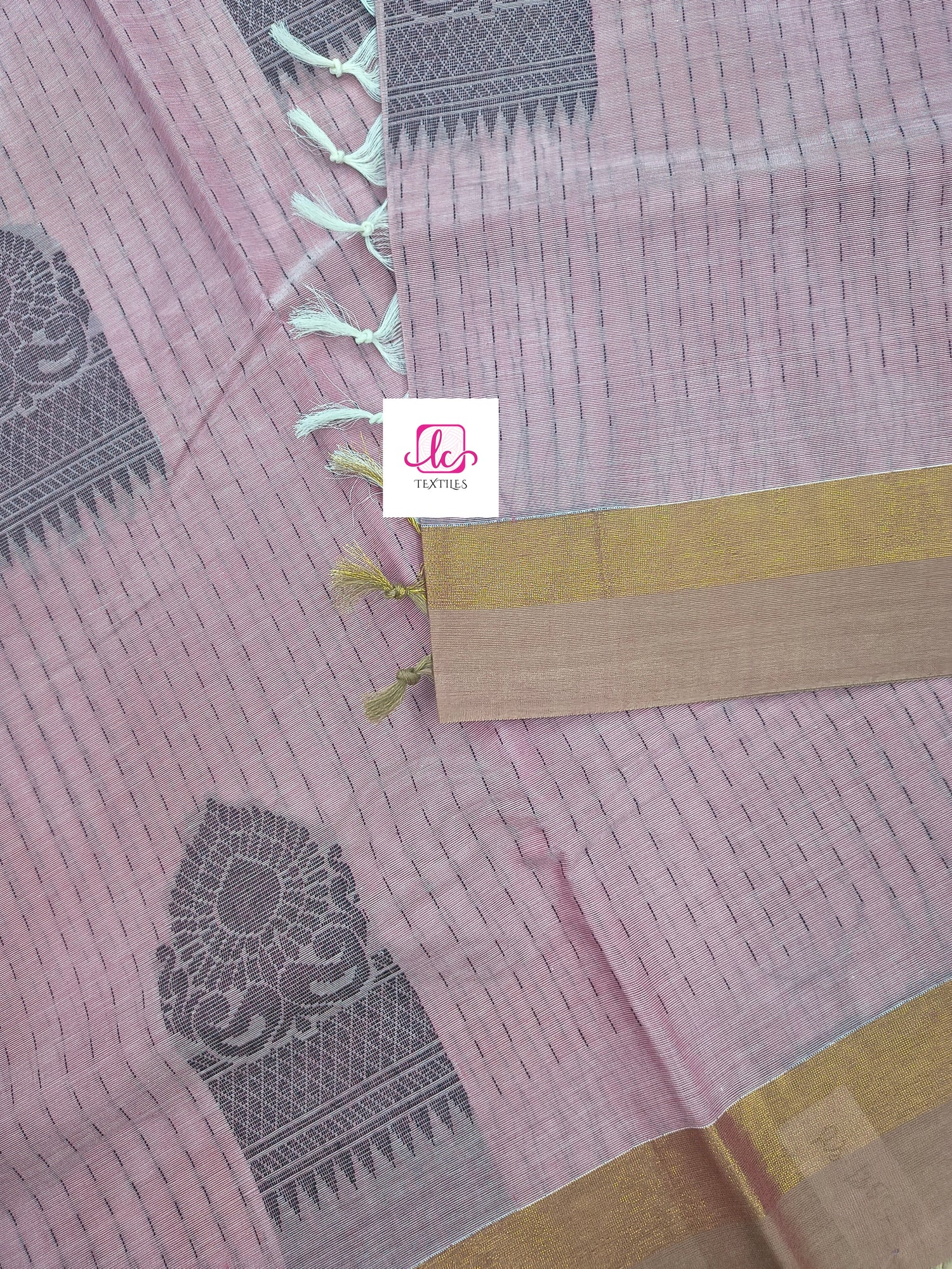 Negamam Cotton Saree Baby pink