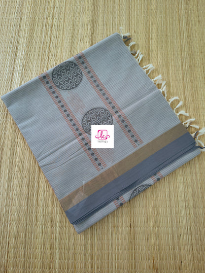 Negamam Cotton Saree Pearl grey