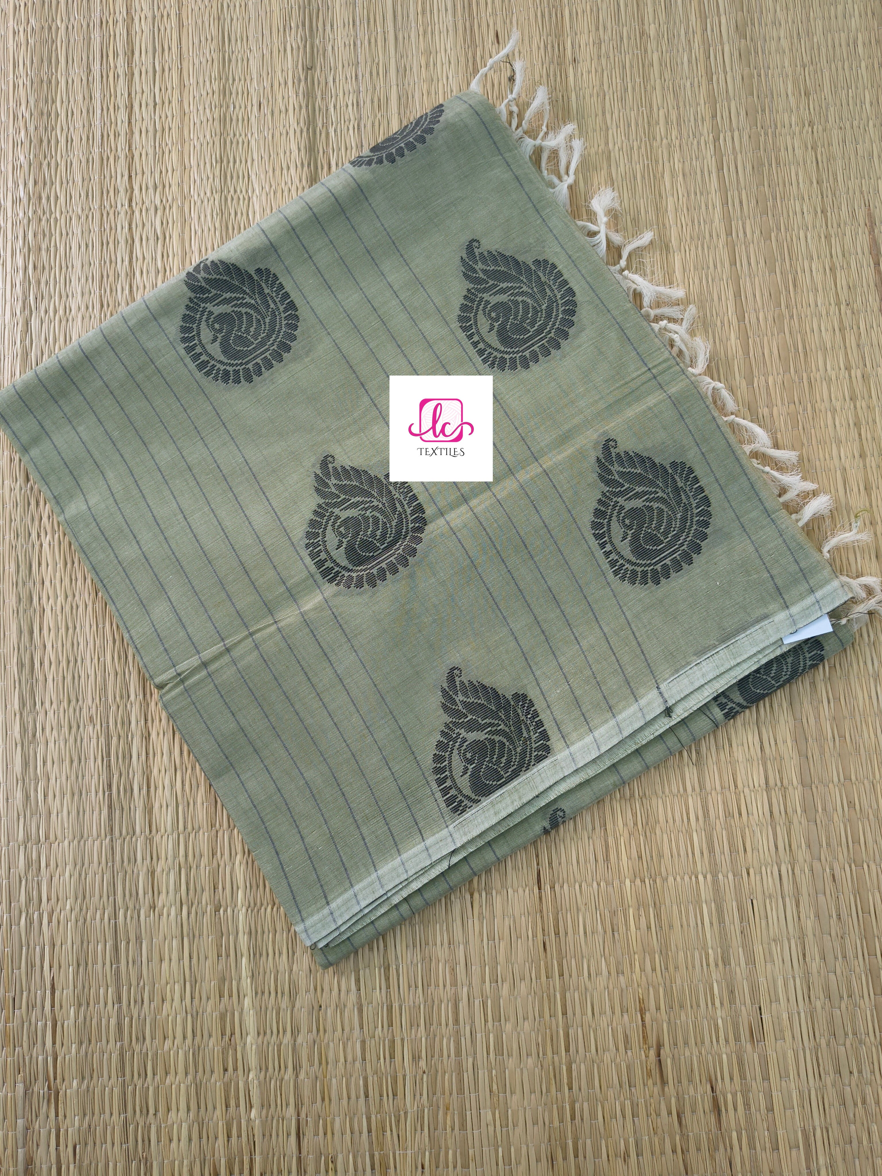 Negamam Cotton Saree Sage green