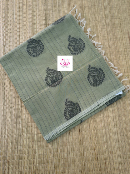 Negamam Cotton Saree Sage green