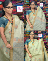 Negamam Cotton Saree Pastel green  