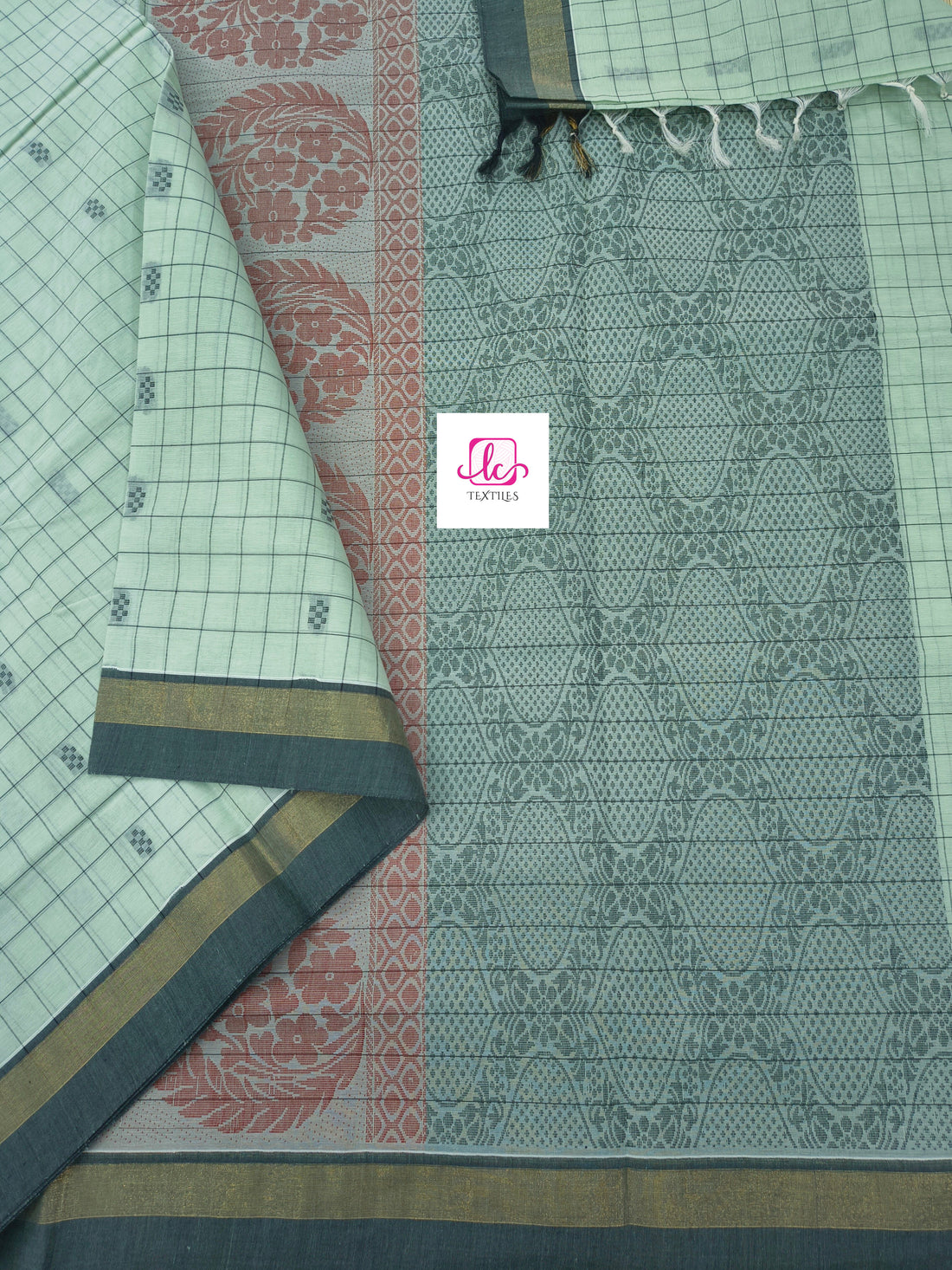 Negamam Cotton Saree Pista green