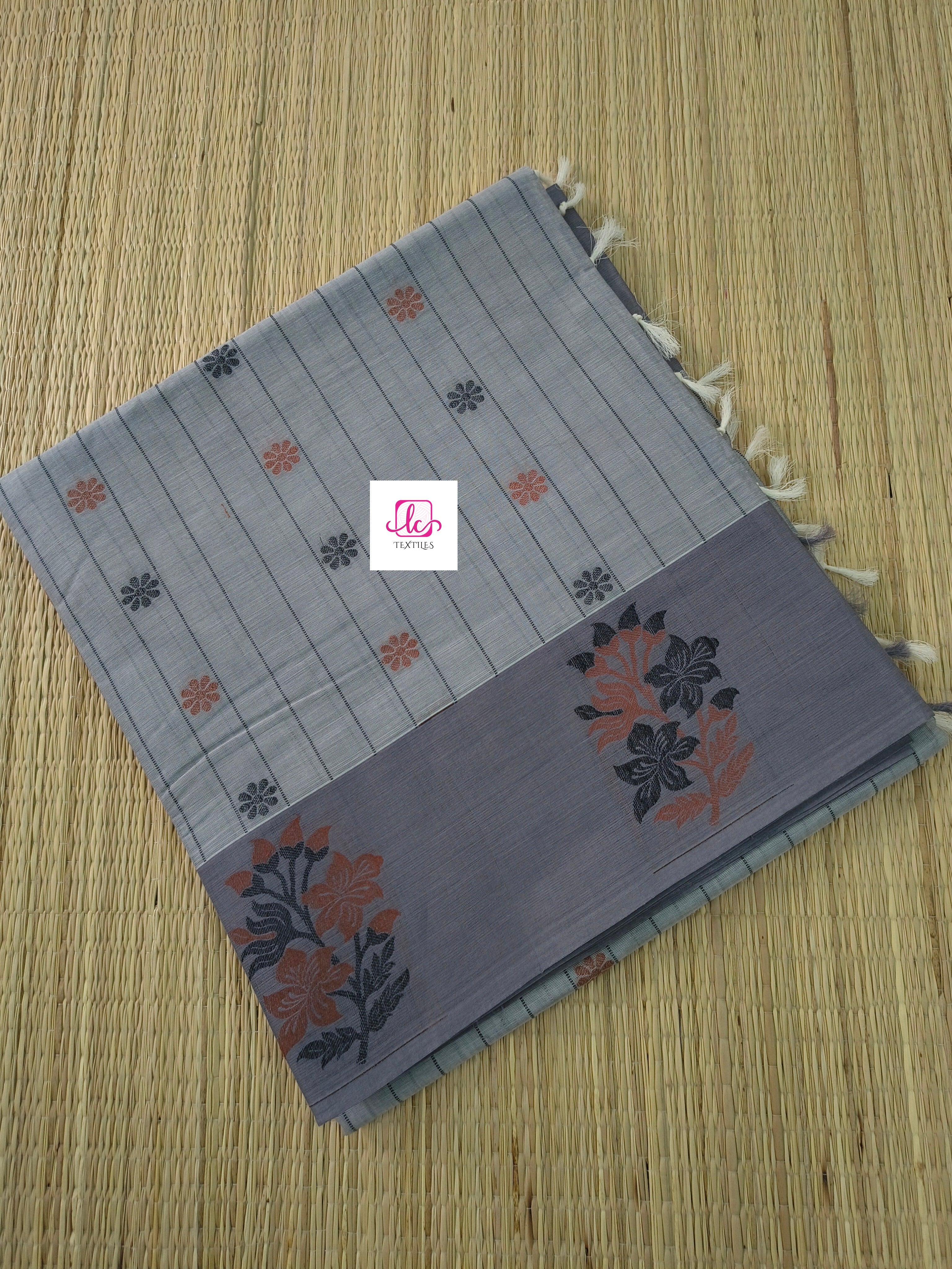 Negamam Cotton Saree grey 