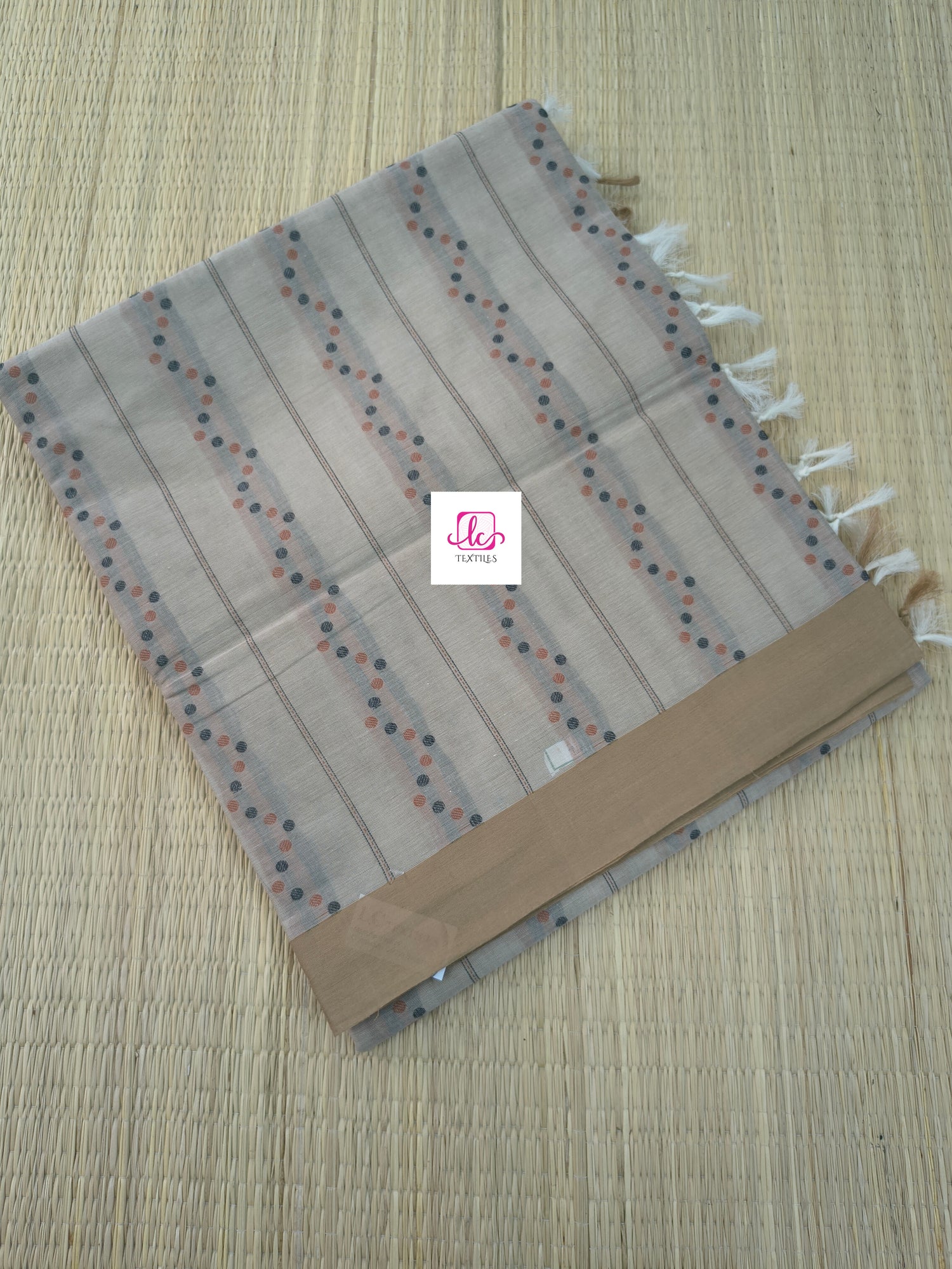 Negamam Cotton Saree mushroom beige