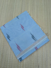 Negamam Cotton Saree ocean blue grey