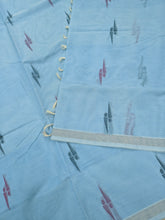 Negamam Cotton Saree ocean blue grey