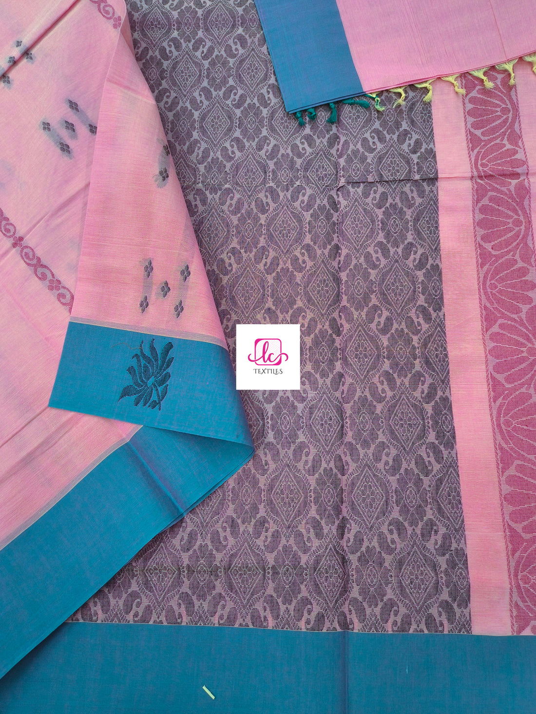 Negamam Cotton Saree pastel pink