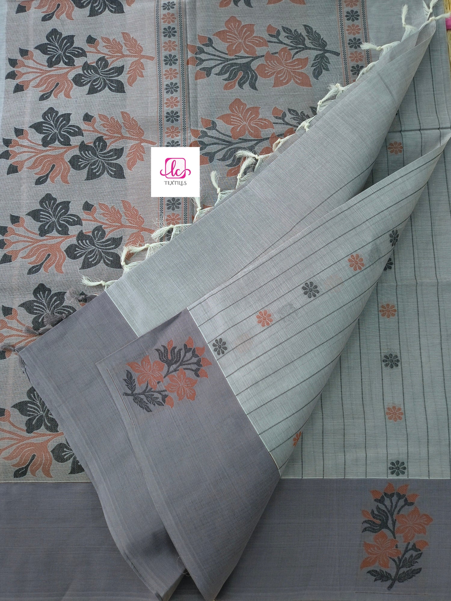 Negamam Cotton Saree grey 