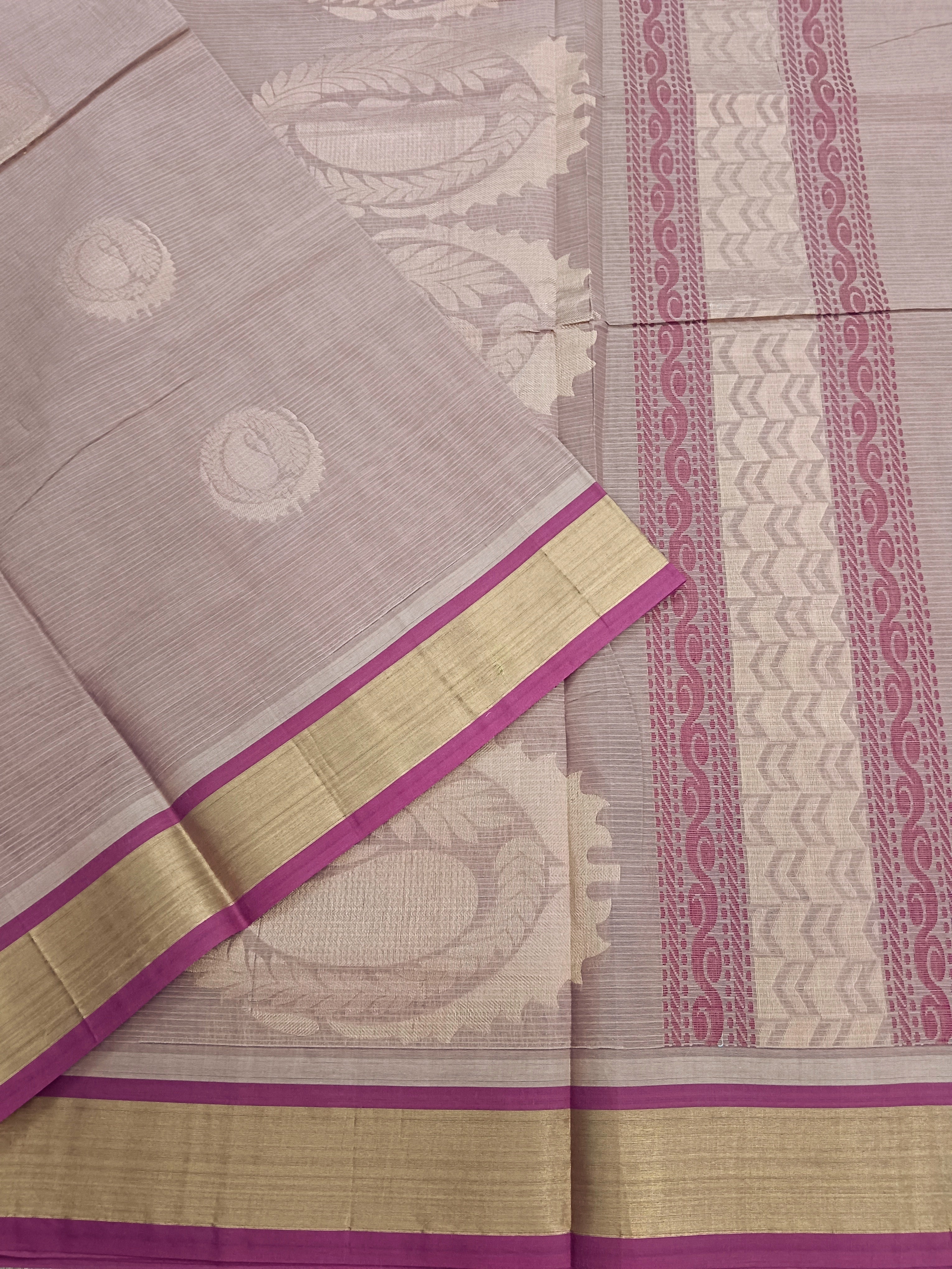 Negamam Cotton Saree Choclate Beige