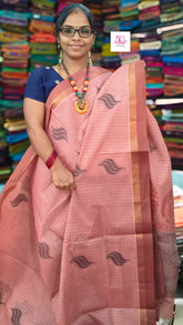 Negamam Cotton Saree pastal red