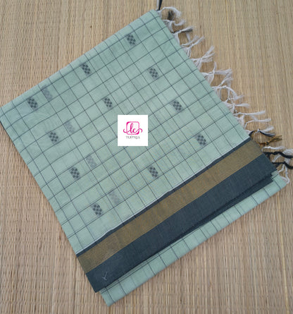 Negamam Cotton Saree Pista green