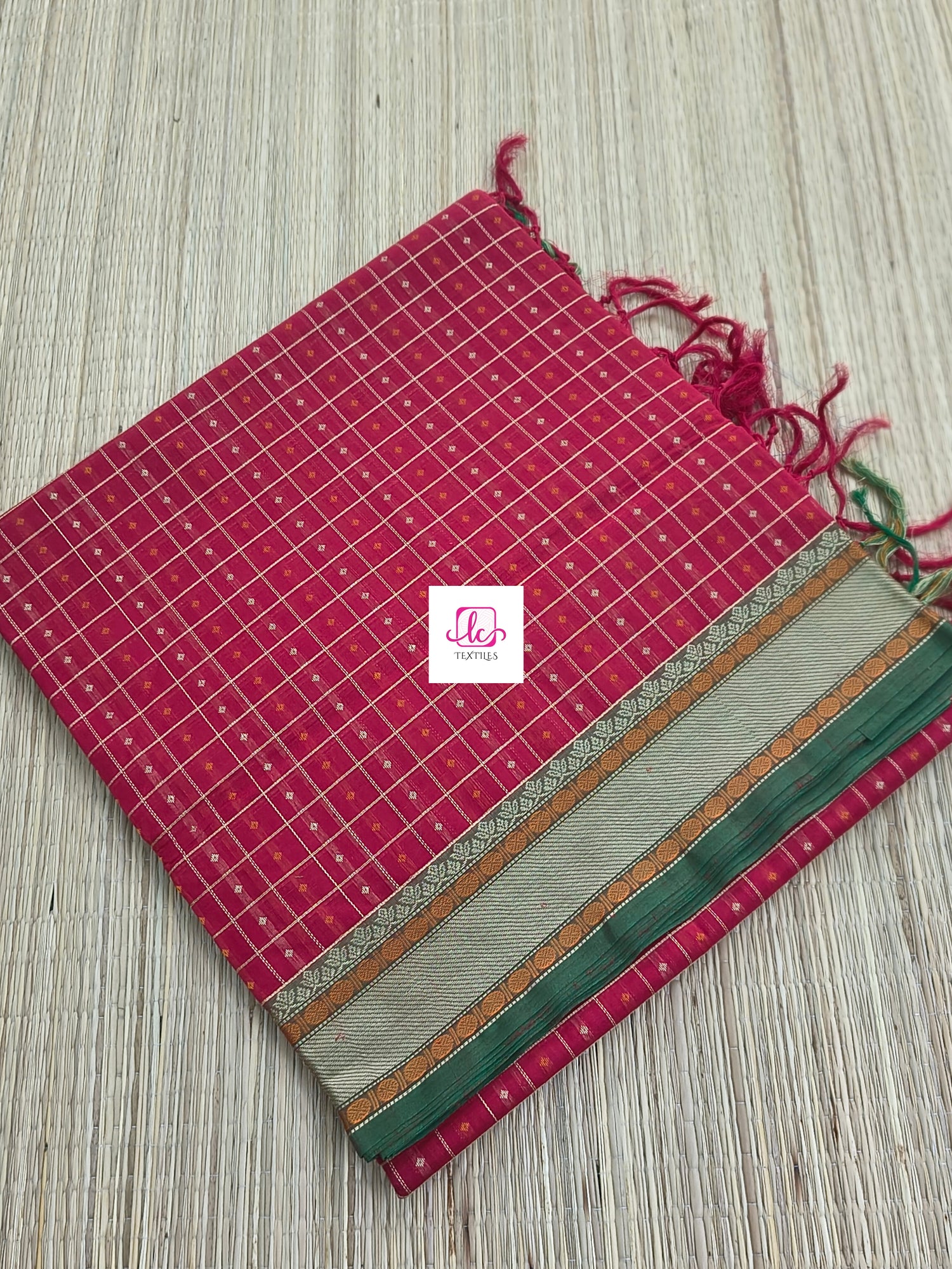 Shubhavastram Heritage Handwoven Cotton Lakshadeepam Red 