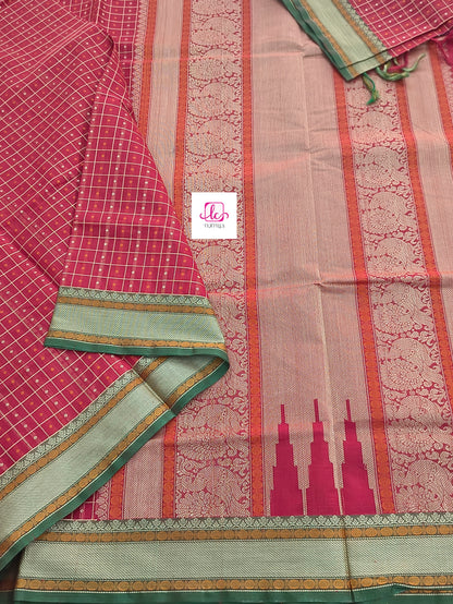 Shubhavastram Heritage Handwoven Cotton Lakshadeepam Red 