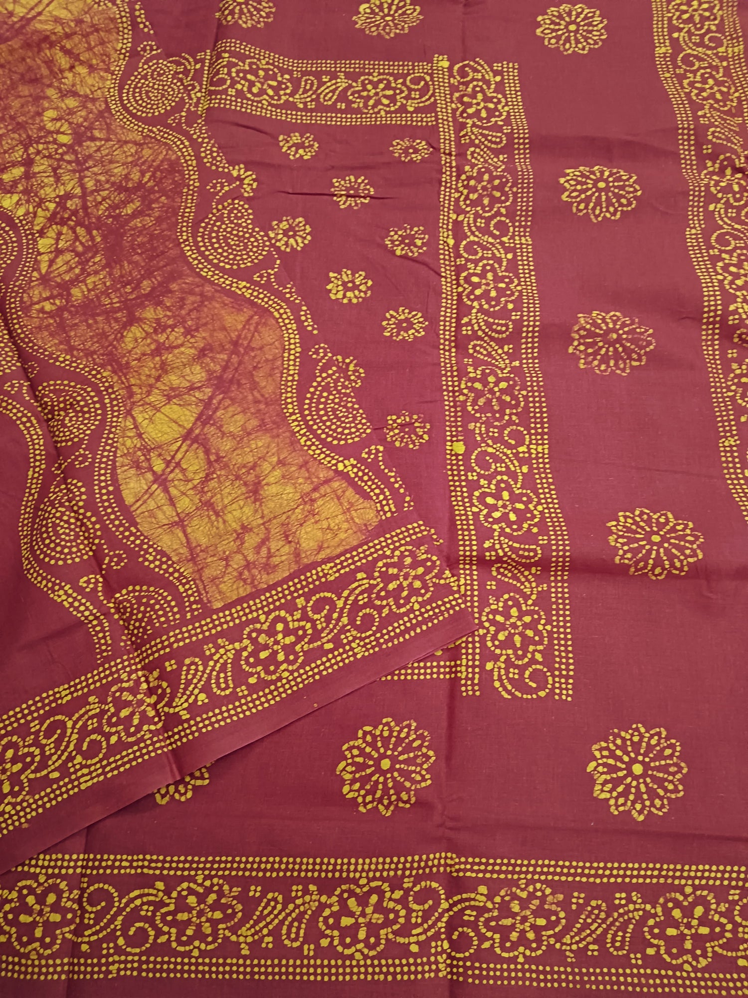 Madurai Sungudi Cotton -Red- MS37