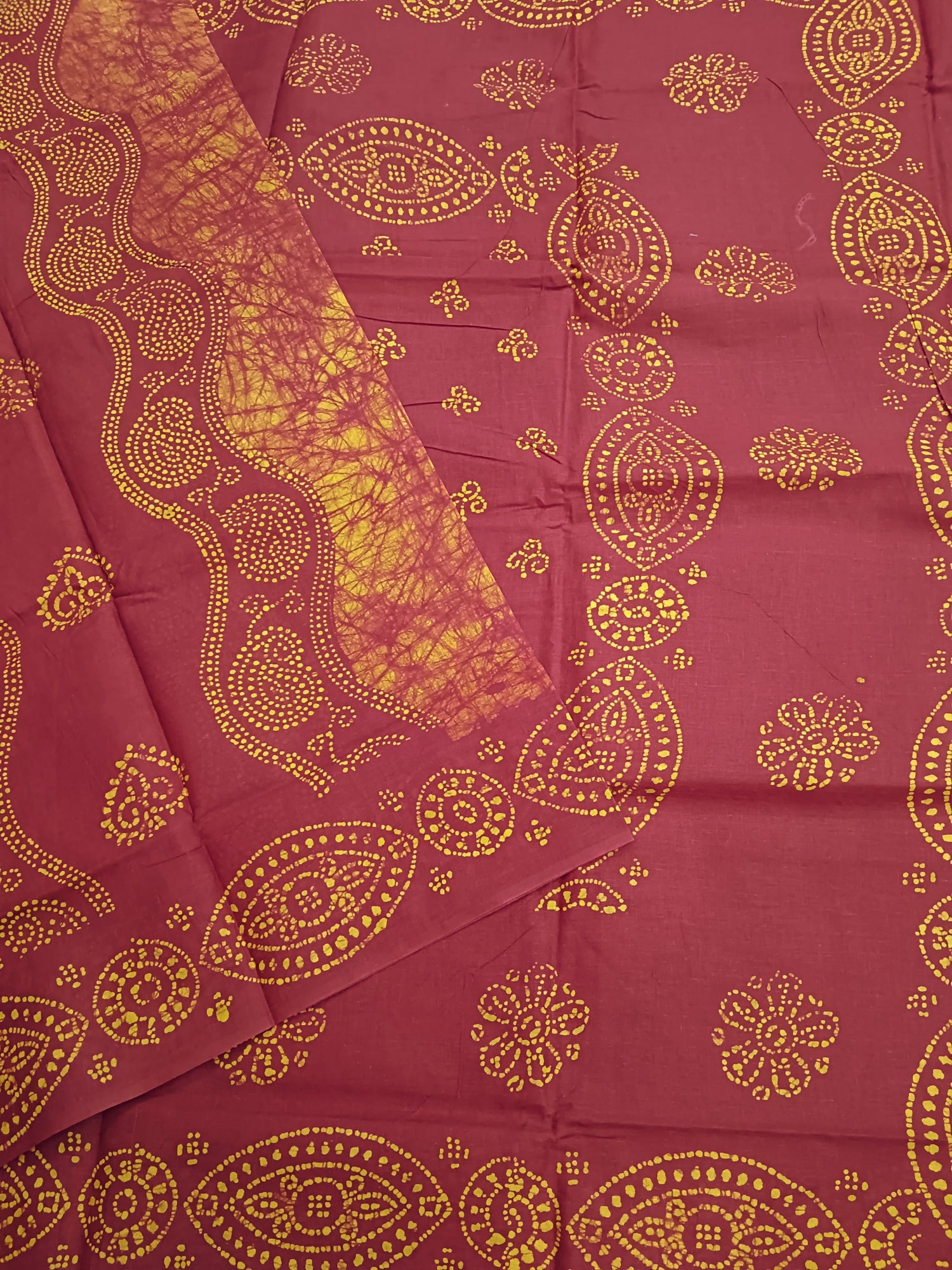 Madurai Sungudi Cotton -Red- MS32