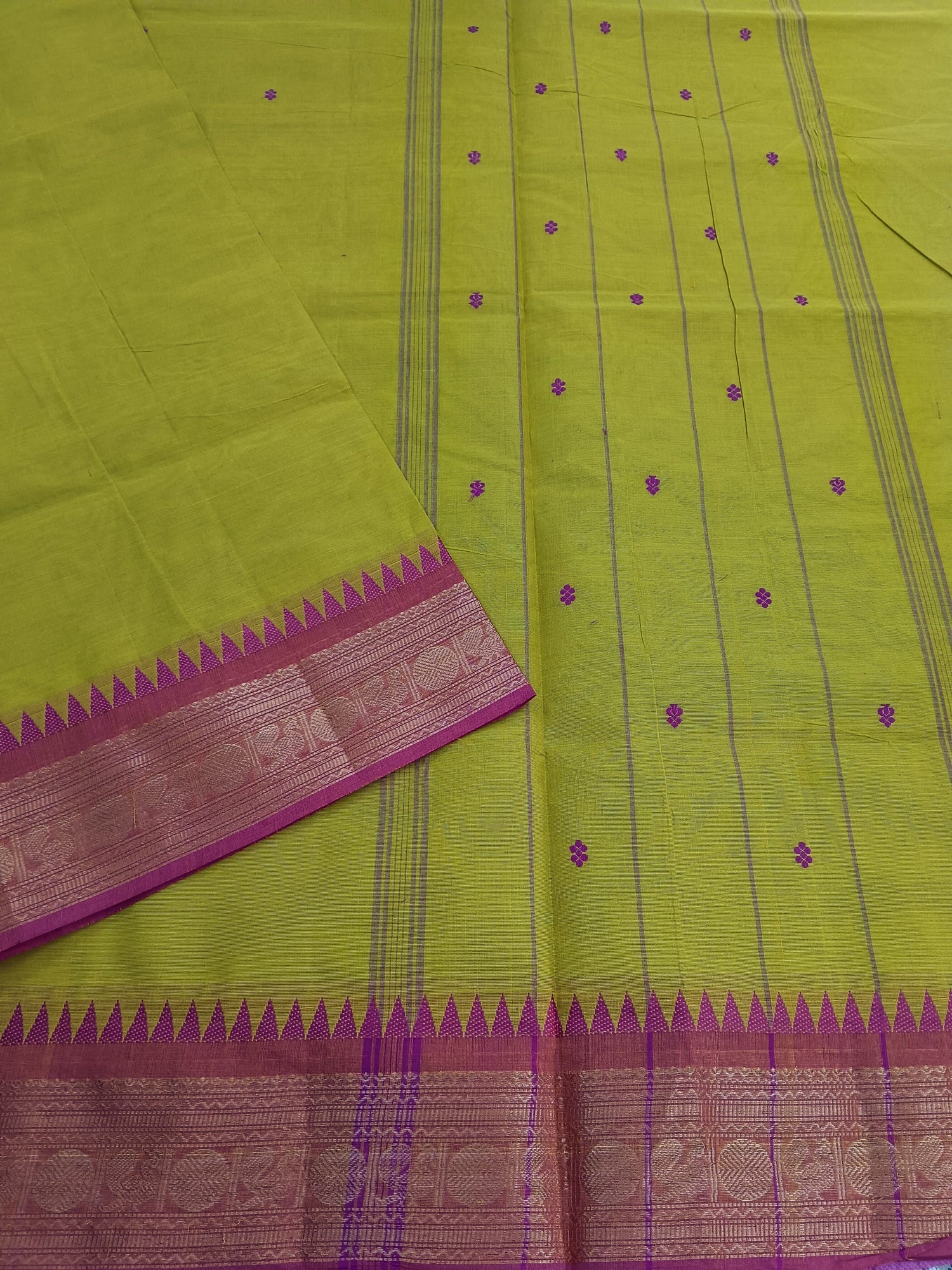 Kanchi Cotton - Festival Fusion-Neon Green Mixed Yellow- KCFB120