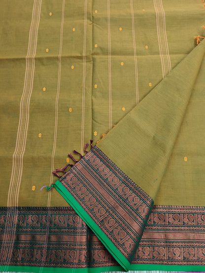 Kanchi Cotton - Festival Fusion -Yellow Mixed Green- KCFB112
